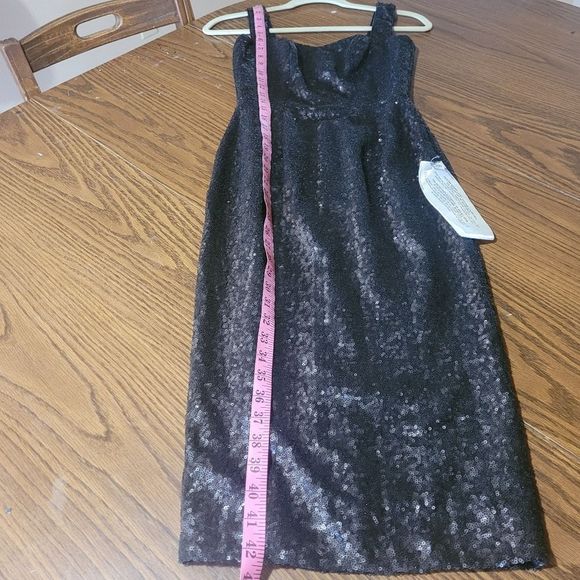 Dress the Population NWT Sequin Nicole Black Sweetheart Midi Dress XS - Picture 8 of 11